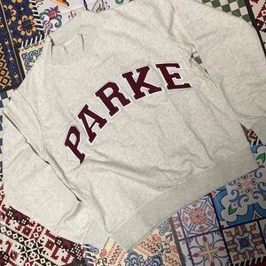 Parke Heather Grey Mock Neck Sweatershirt Maroon Varsity Lettering NWT size XXL